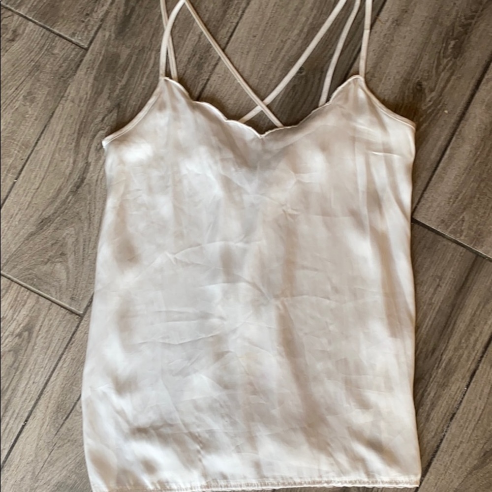silky off white tank top